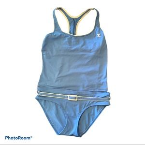 TYR Women’s Size 14 Vintage Blue Tankini Swimsuit